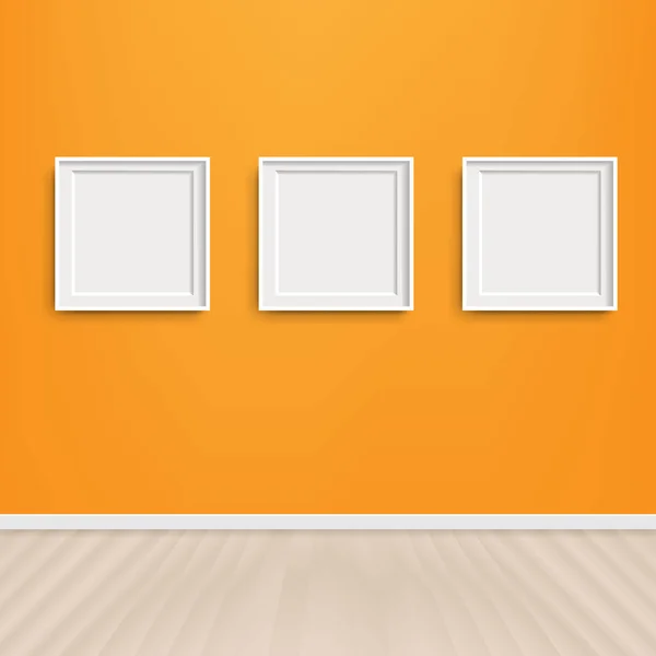 Pared Naranja Con Marco Imagen Con Malla Gradiente Ilustración Vectorial — Archivo Imágenes Vectoriales