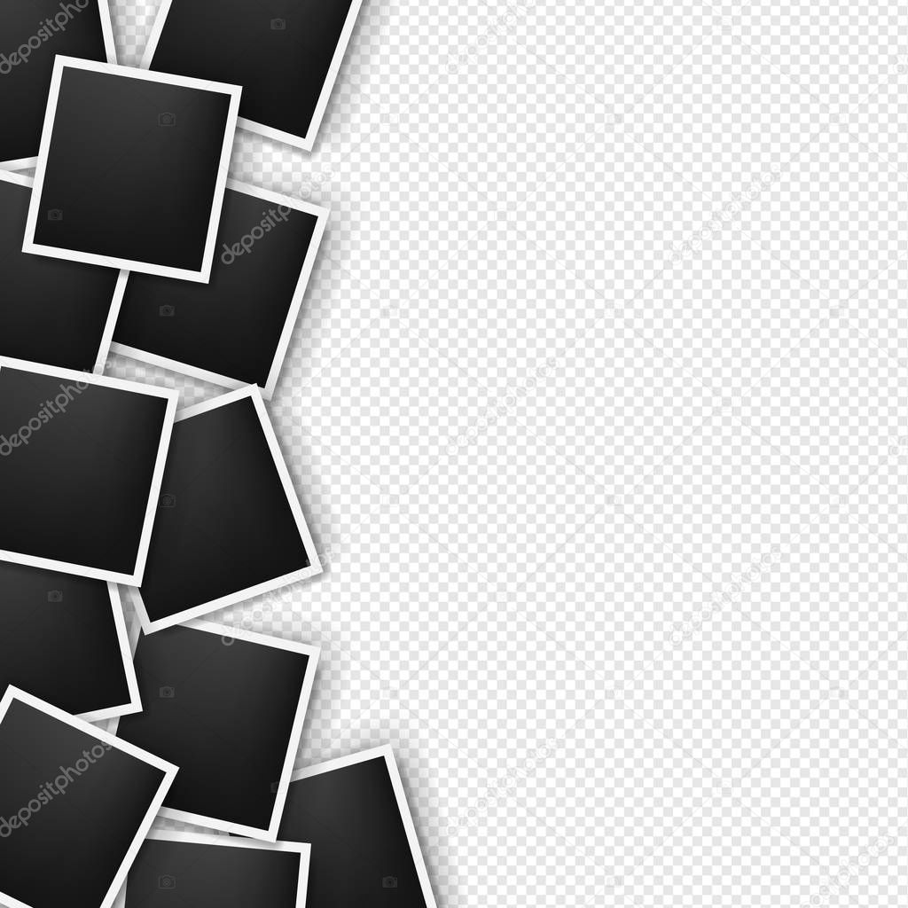 Photos Border On Transparent Background With Gradient Mesh, Vector Illustration
