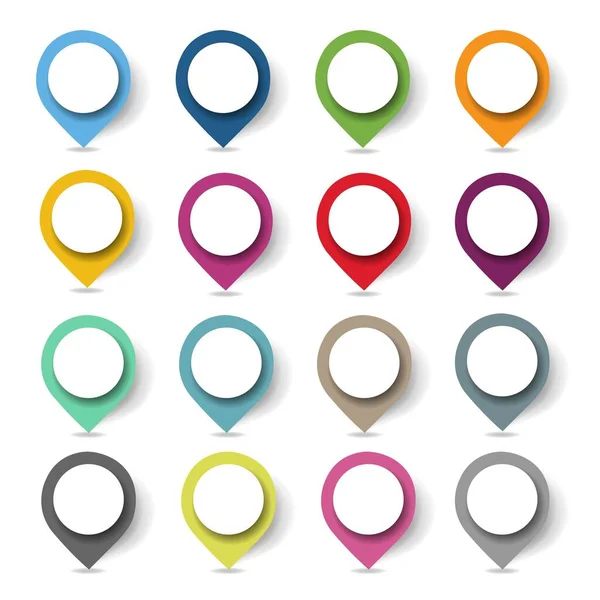 Endroit coloré Pin Set isolé — Image vectorielle