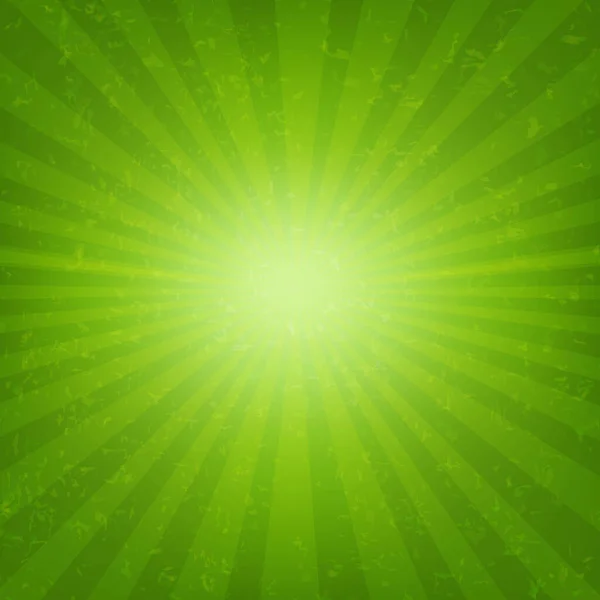 Green Burst Banner With Rays — Stock Vector