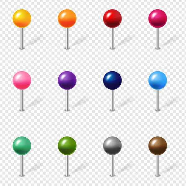 Color Location Pin Set Isolated Transparent Background
