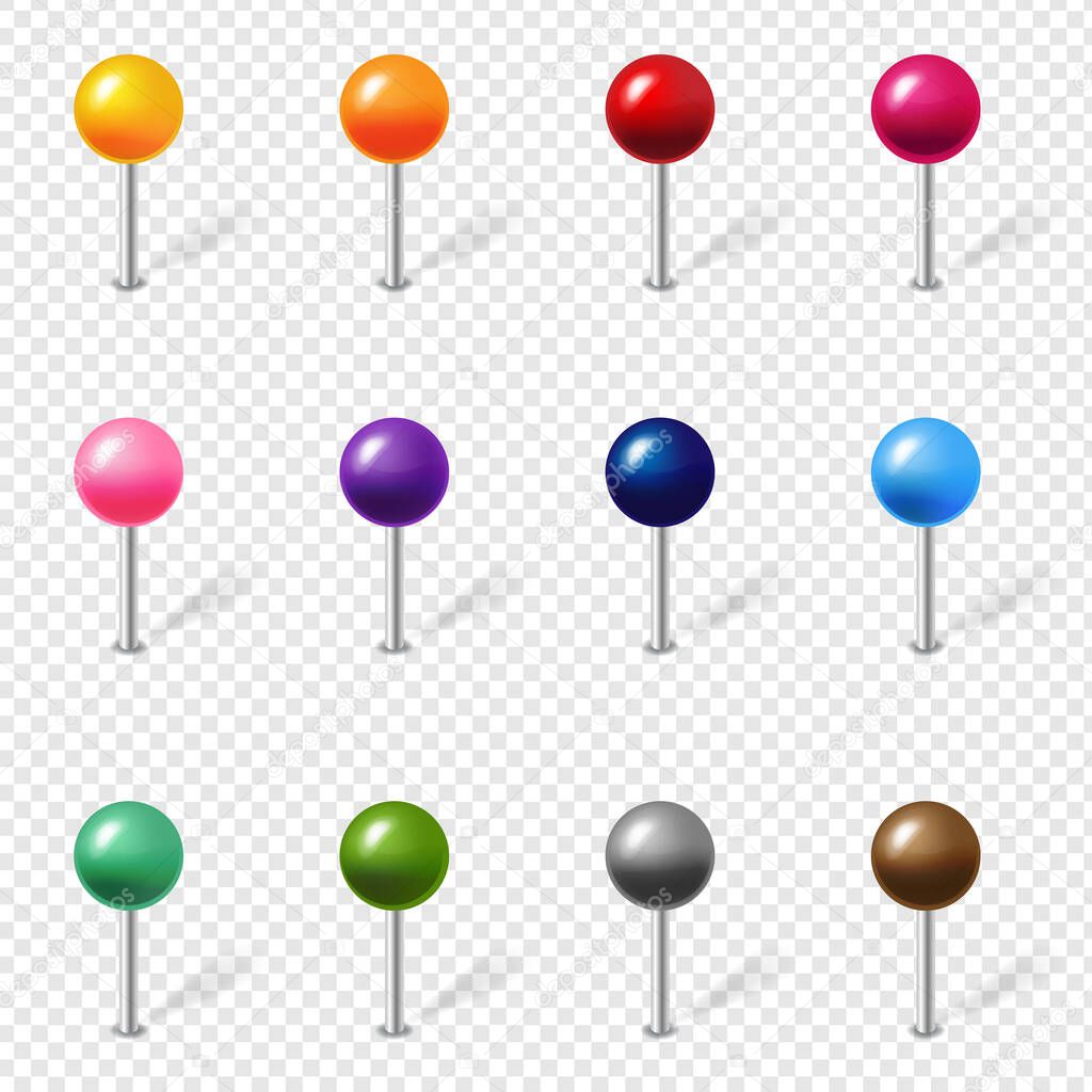 Color Location Pin Set Isolated Transparent Background