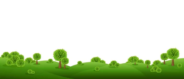 하얀 배경으로 고립된 녹색 풍경 — 스톡 벡터