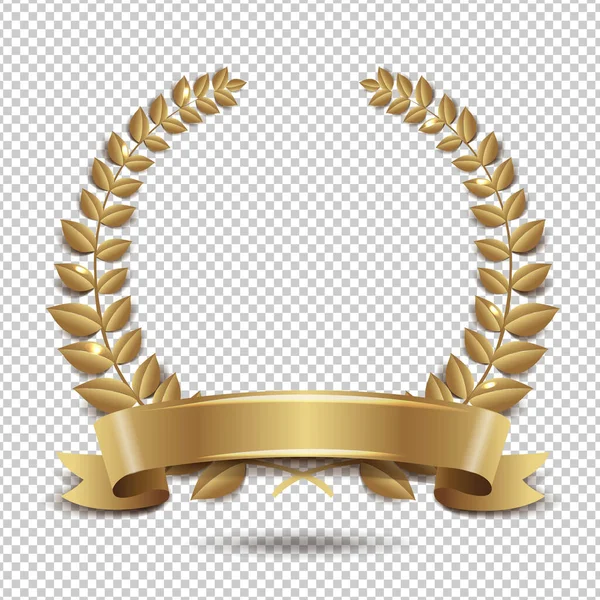 Laurel couronne isolé fond transparent — Image vectorielle