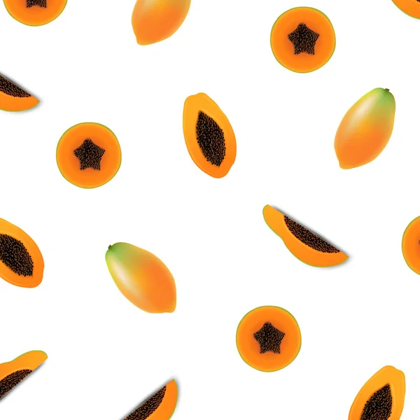 Plakat Papaya z białym tle — Wektor stockowy