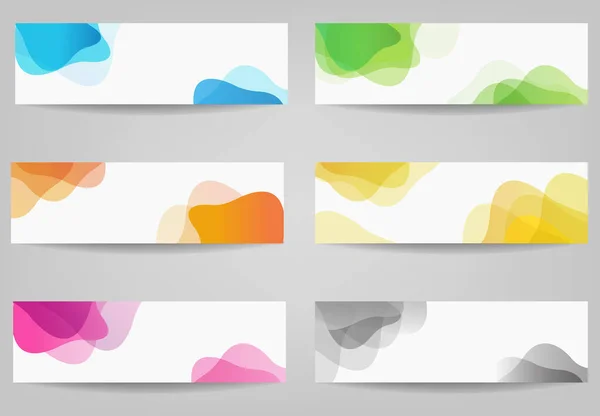 Set di banner con macchie colorate — Vettoriale Stock