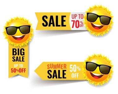 Summer Sale Banner With Sun clipart
