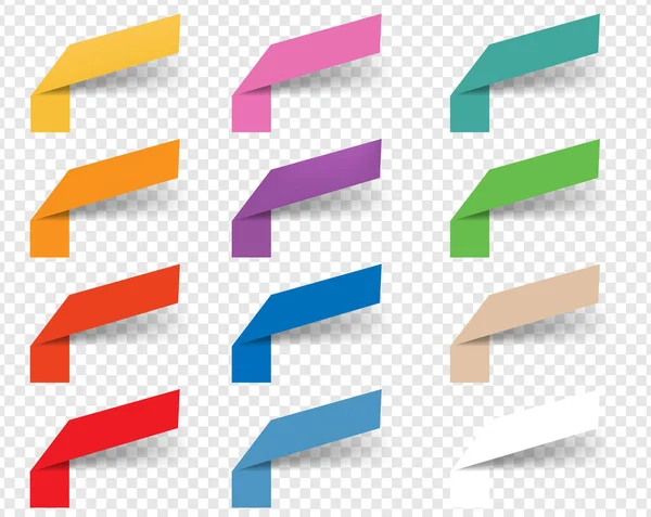 Infographics Design Mall Web Ribbons Transparent bakgrund — Stock vektor