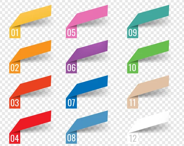 Infographics mall Web Ribbons Vit bakgrund — Stock vektor