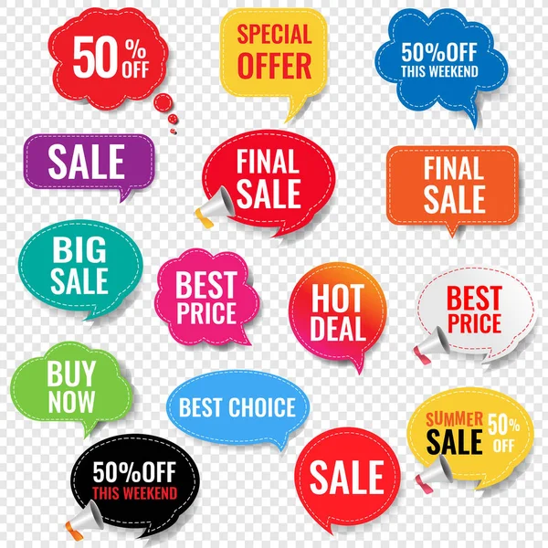 Sale Labels Isolated Transparent Background Gradient Mesh Vector Illustration — Stock Vector