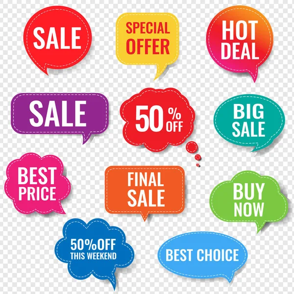 Sale Labels Isolated Transparent Background Gradient Mesh Vector Illustration — Stock Vector