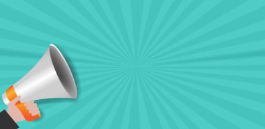 El Güneşi Arkaplanlı Megafon