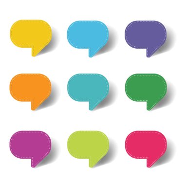 Konuşma Kabarcığı seti izole edilmiş Beyaz Arkaplan