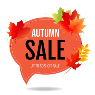 Renk Yapraklı Sonbahar Posteri Konuşması Baloncuğu