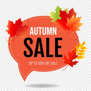 Renkli Sonbahar Posteri Konuşması Kabarcıkları Saydam Arkaplan Bırakır