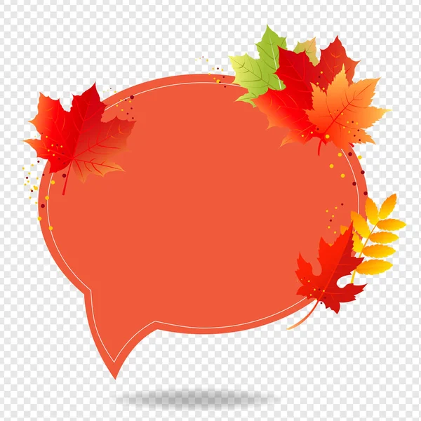 Autumn Poster Speech Bubble With Color Leaves Transparent Background — Stock Vector