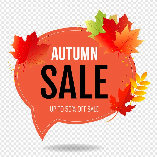 Renkli Sonbahar Posteri Konuşması Kabarcıkları Saydam Arkaplan Bırakır