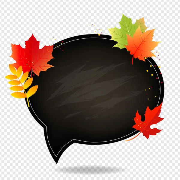 Cartel de otoño con tablero escolar fondo blanco — Vector de stock