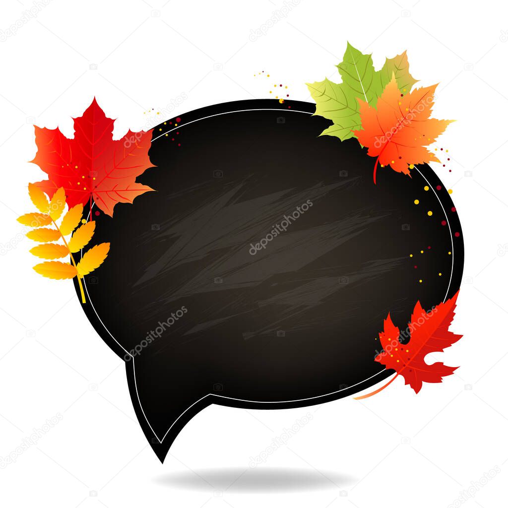 Autumn Poster With School Board With White Background