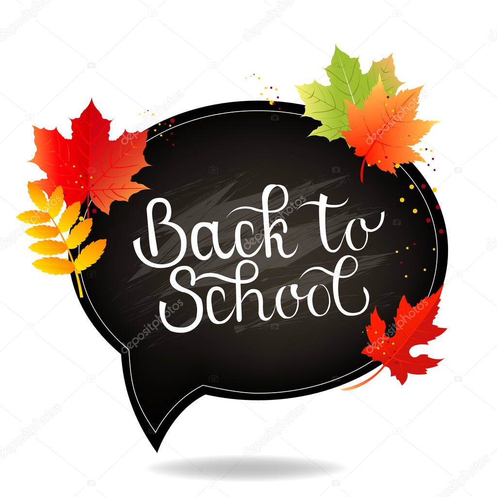 Autumn Poster With School Board And White Background