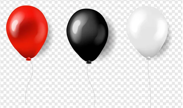 Tres globos rojo blanco y negro — Archivo Imágenes Vectoriales