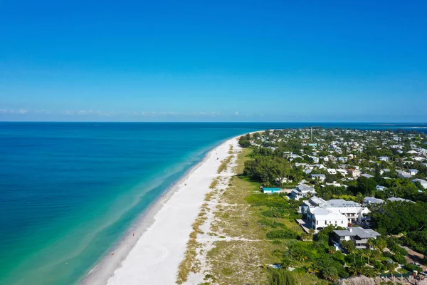 Aerial View Beautiful White Sand Beach Anna Maria Island Florida — Stock Photo, Image