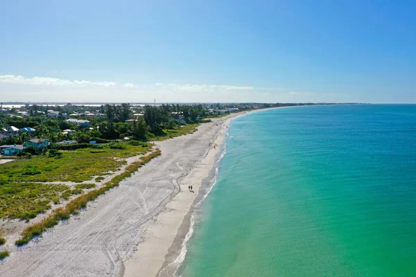 Eine Luftaufnahme Des Schönen Weißen Sandstrandes Auf Anna Maria Island — Stockfoto