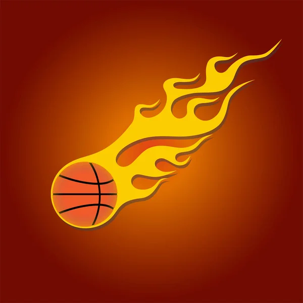 basketball ball vector logo in a fiery flame