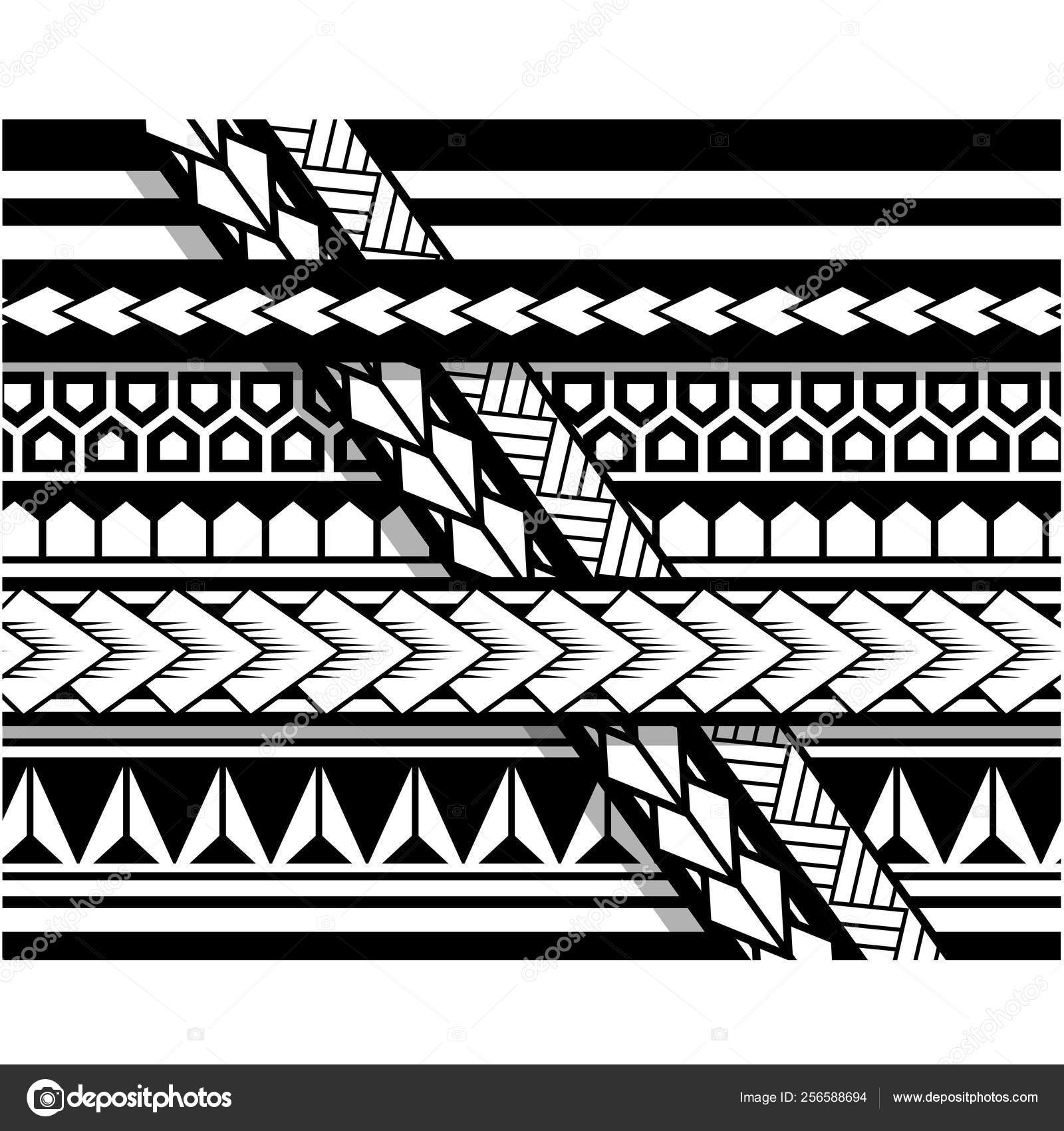 strijd medley terugtrekken Maori Seamless Vector Border Polynesian Tattoo Sleeve Pattern Vector Samoan  Stock Vector Image by ©1rudvi #256588694