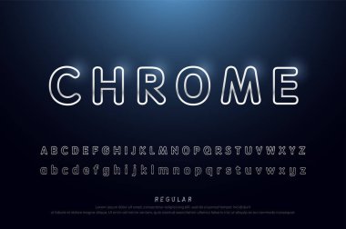 Alfabe Satır Gümüş Metalik ve etkisi tasarımları modern soyut yazı tipi ve alfabe yuvarlanır. Vector Illustrator