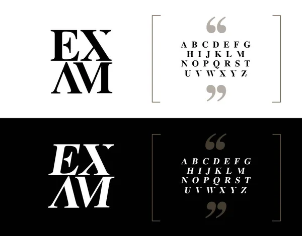 Elegant Alphabet Letters Set Classic Custom Lettering Designs Logo Poster — Stock Vector
