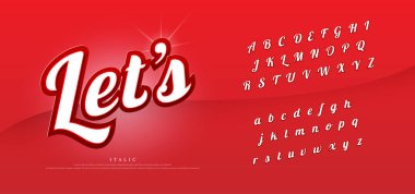 Vektör zarif alfabesinde geçerli olan harfleri ayarlayın. Özel özel harfler. metin tasarımlar için logo, afiş, davetiye, vb. Tipografi yazı tipi 3d italik stil kabartma. Vector Illustrator
