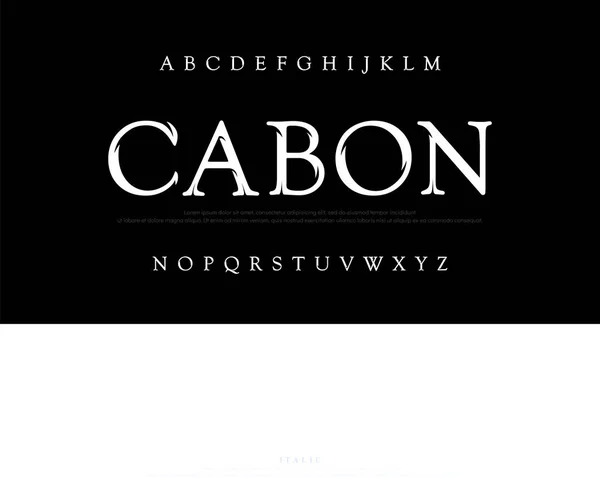 Elegante Fuente Movie Alphabet Typography Classic Style Silver Font Set — Vector de stock