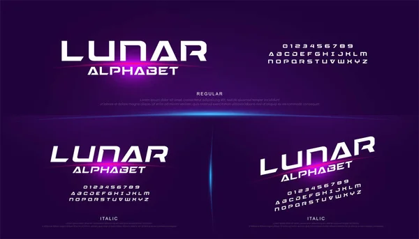 Абстрактное Технологическое Пространство Techno Effect Fonts Designs Типографика Цифровой Научно — стоковый вектор