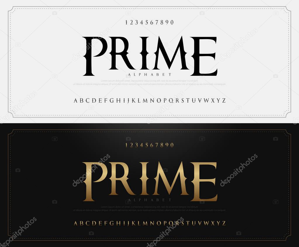 Vintage alphabet letters font and number set. Elegant Classic Lettering Designs. Typography fonts luxury style. vector illustration