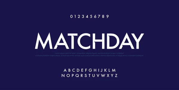 Sport Zukunft Moderne Alphabet Schriftarten Und Zahlen Technologie Typografie Fußballspieltag — Stockvektor
