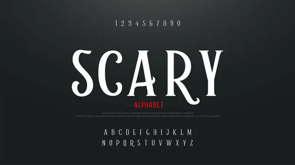 Scary Movie Alphabet Fuente Typography Horror Designs Concept Ilustración Vectorial — Archivo Imágenes Vectoriales
