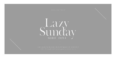 Lüks sans serif alfabe harfleri yazı tipi ve numarası. Klasik Yazı Minimal Moda Tasarımları. Tipografi basit yazı tipleri büyük ve küçük harf. vektör illüstrasyon