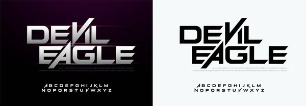 Modern spor tipografi fontları teknoloji, dijital, film logosu. Alfabe Gümüş Metal Düzenli Font. vektör illüstrasyon