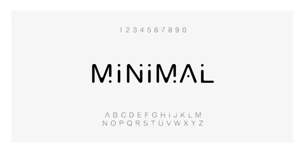 Minimal Font Creative Modern Alphabet Typography Dot Regular Number Minimalist — Stock Vector