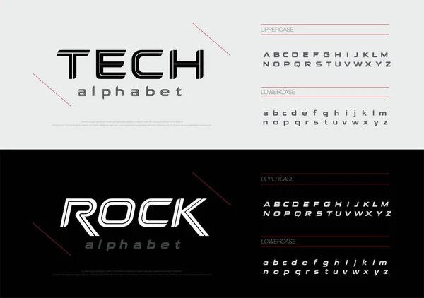Sport Technology Alphabet Letters Font Set Modern Lettering Designs Typography — Stock Vector