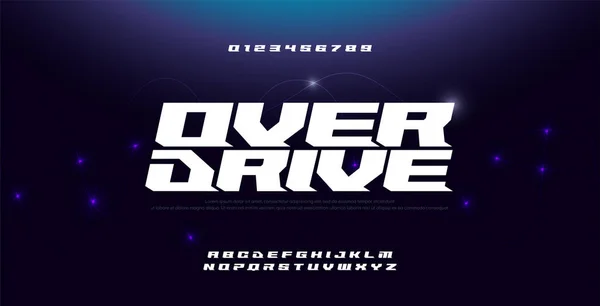 Spor Modern Italic Alfabe Font. Teknoloji, spor, motosiklet, yarış logo tasarımı için tipografi kentsel kalın italik tarzı yazı tipleri. vektör illüstrasyon