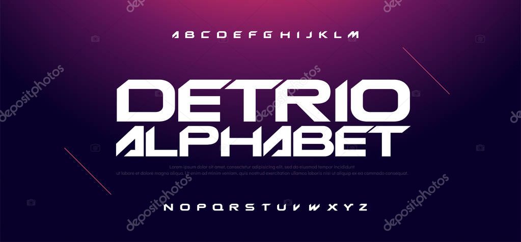 Sport Modern Technology Alphabet Font. Typography fonts for movie technology, sport, game, motorcycle, racing logo design. vector illustration