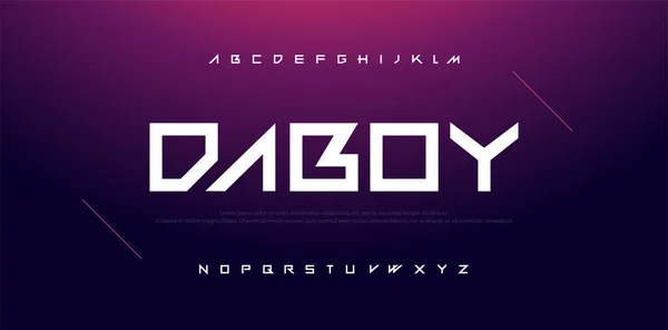 스포츠 알파벳 글꼴입니다 디지털 스포츠 오토바이 레이싱 디자인 글꼴에 타이포그래피 — 스톡 벡터