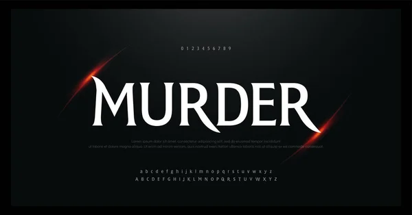 Horror Scary Movie Alphabet Font Typography Halloween Murder Logo Fonts — Stock Vector