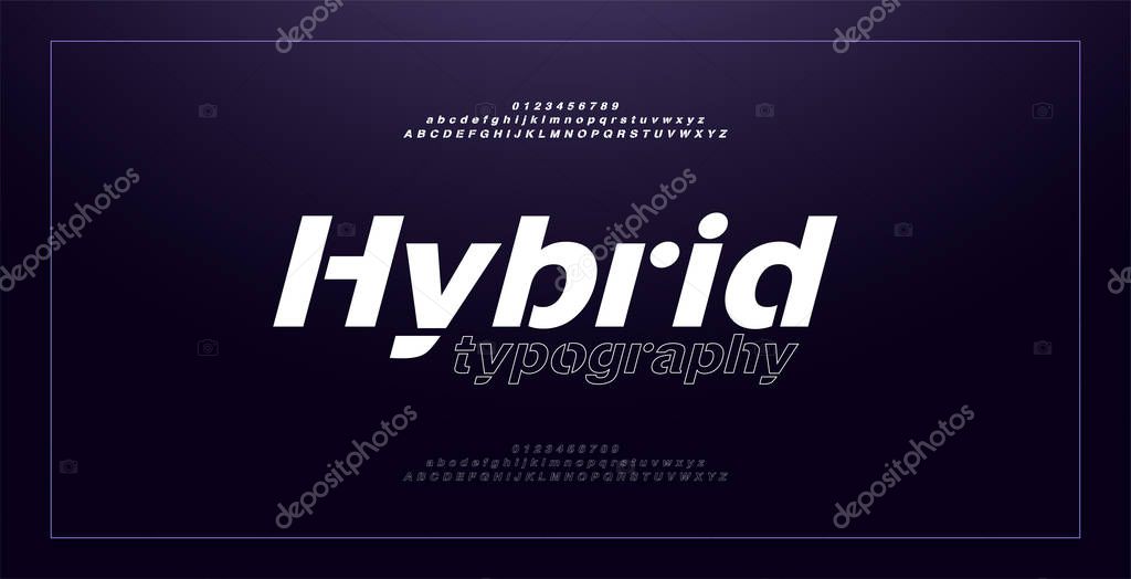 Abstract modern alphabet italic fonts and numbers. Typography thin line sport game music future creative urban font design concept. vector illustraion