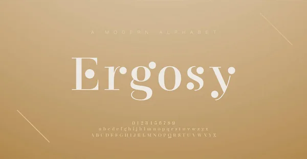 Elegante Alfabeto Letras Fonte Número Clássico Lettering Minimal Fashion Designs —  Vetores de Stock