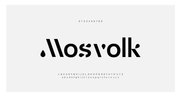 Abstrakti Moderni Kaupunkien Aakkoset Fontteja Typografia Urheilu Teknologia Muoti Digitaalinen — vektorikuva