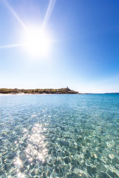 Zon Door Punta Molentis Sardinië — Stockfoto