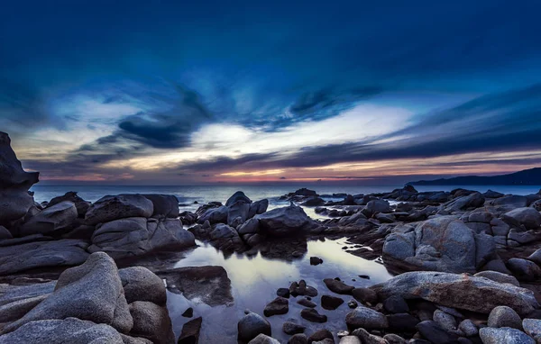 Cloudy Sundown Mediterranean Shore — Stock Photo, Image